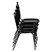 National Public Seating (4 Pack) NPS® 9100 Series Vinyl Upholstered Stack Chair, Black Seat, Black Frame