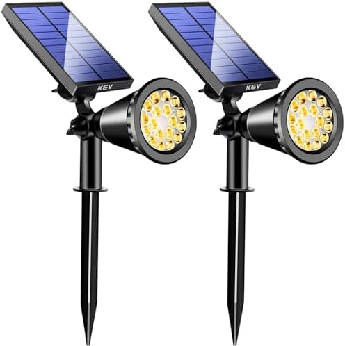 Solar Spot Lights Outdoor,18 LEDs Solar Flood Lights With 2 Modes &Adjustable &IPX65 Waterproof