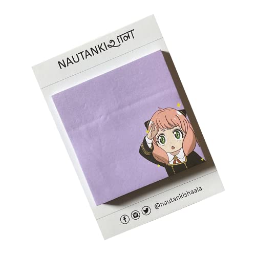 Image of Nautankishaala Anya Forger - SPYXFamily Sticky Notes | Self Adhesive | Notes, Reminders, Study, School and organizing (Purple, 1 Pc)