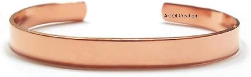 Art Of Creation Pure Copper Bracelets Cuff Bangle Solid Kada for Men and Women Handmade | for Unisex - Image 4
