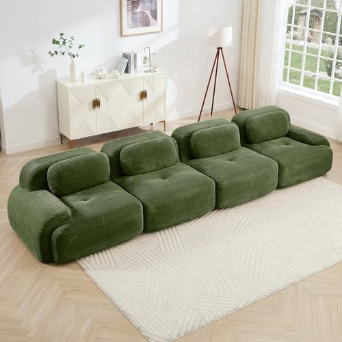 Image of Corduroy Modular Sectional Sofa, Oversized Cloud Couches for Living Room