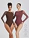 Avidlove Bodysuits for Women Long Sleeve Mesh Body Suit Boat Neck Body Suits Sexy Mesh Going Out Top One Piece Leotard