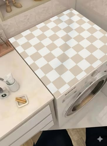 Image of Homecloud Non-Slip Washing Machine Mat - Durable Waterproof Protective Cover for Washer & Dryer, Dust-Resistant Mat Ideal for Laundry Room & Kitchen Appliances (Pale)