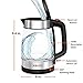 KRUPS 1.7L Glass Electric Kettle: Fast-Boiling 1500W with LED Indicator, Anti-Scale Filter, Auto Shut-Off, and Cordless Design - Boil 1 Cup in 80 Seconds for Perfect Tea and Coffee