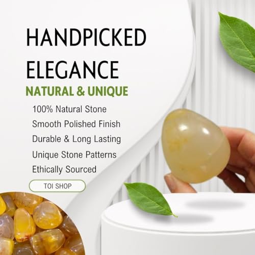 Image of Yellow Agate Tumble /Pebbles Stone. for Reiki, Crystal, Vastu, Fang Shui Aura, Home Decor, Office Decor, Gifting, Good Luck, showpiece etc. (Yellow Onyx, 400 gm)