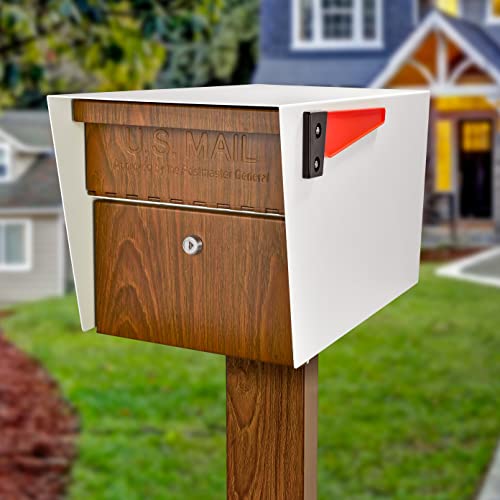 Image of Mail Boss Mail Manager Modern Locking Post Mount Mailbox, USPS Approved