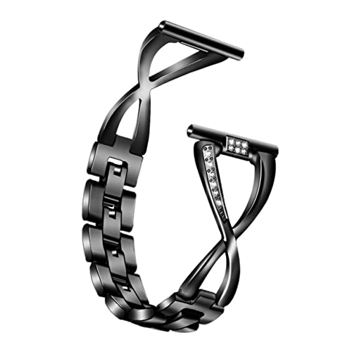 Bracelet montre strass pour hommes sangle de remplacement en acier x - 22mm Noir