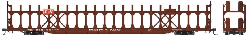 Walthers Mainline 910-8043 HO Scale 89' Flatcar w/Bi-Level Open Auto Rack - Ready to Run - Louisville & Nashville #961204