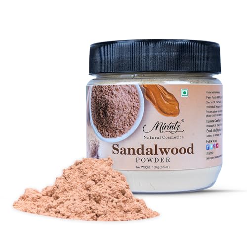 Mirintz 100% Natural Sandalwood Powder | (3.5 Oz) Chandan Powder for Women & Men | Herbal Sandalwood for Face & Skin | Ayurvedic Face Pack for Glowing Skin Tan Removal Mask & Natural Face Pack