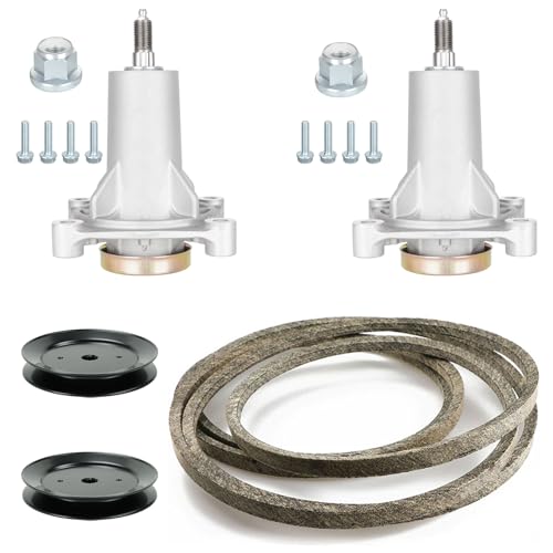 Magorfas 46 Deck Mower Rebuild Kit for AYP 187292 192870 Fit for Husqvarna YTH22V46 YTA22V46 YTH18K46 Include 2 Spindles with 2 Pulley for 195945 197473 532197473 1 Belt for 584453101 532405143