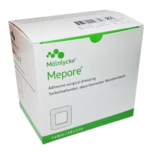 Medical-Grade Mepore Self-Adhesive Dressing: 7cm x 8cm (Pack of 55)