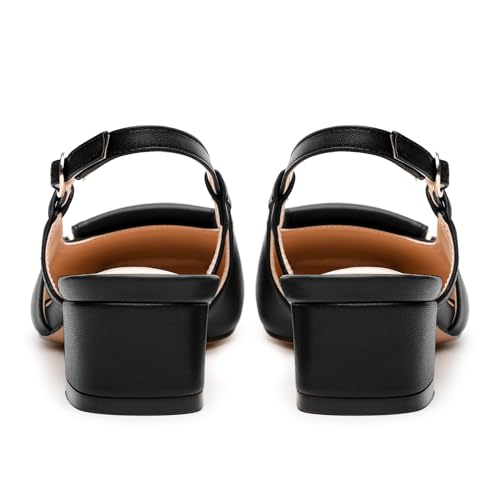 Womens Slingback Buckle Low Chunky Heels Fashion Square Closed Toe Comfort Heeled Sandals Wedding Casual Office Shoes4