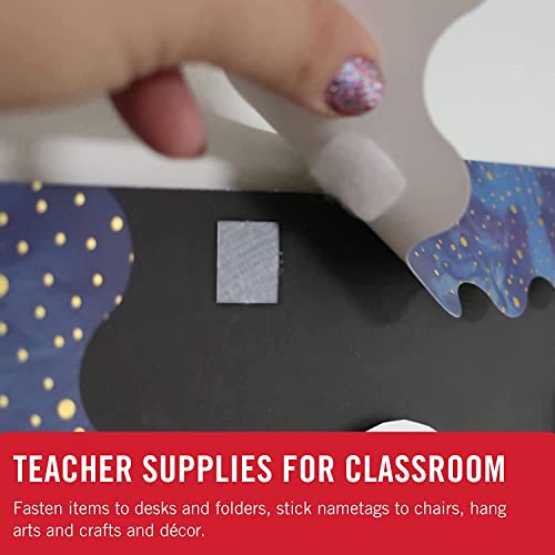 Image of VELCRO Brand Mounting Squares | 200pk, 7 /8 inch Black Square Dots | Adhesive Sticky Back Hook and Loop for Teacher Supplies, Office Organization | VEL-30814-AMS