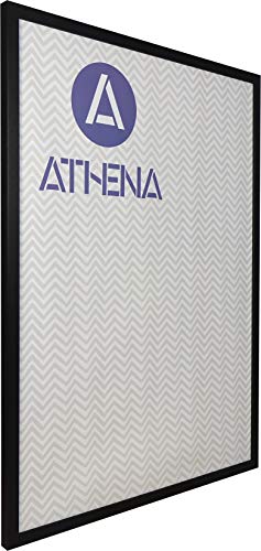 Athena Black Woodgrain Thin Block Premium Wood Picture Frame 60 x 80cm - 60 x 80 cm Frame - Photo Frame - 60x80 Frame Black with Clear Styrene Sheet & Wall Mounted Hook – 80 x 60 cm