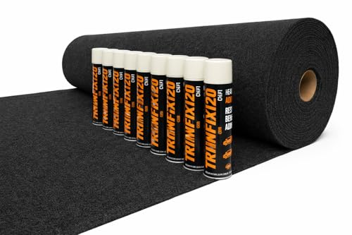 NOMAD 4 Way Stretch Carpet Anthracite Charcoal Grey 10m x 2m Van Lining With High Temperature Resistant Adhesive Glue for Campervan Interior Camper Conversion Trim Flexible Vehicle Interior Fabric