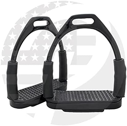 4" / 4.50"/ 4.75" / 5" Horse Stirrups Black Flexible Safety Stirrups,Bendy Stirrups for Adult/Children