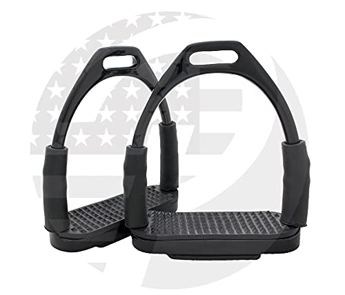 Estribos flexibles de seguridad para caballos de 4, 4.5, 4.7 y 5 pulgadas, color negro, flexibles, para adultos y niños