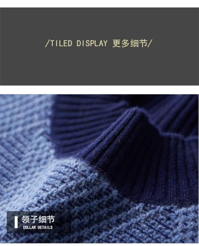 Men's Wool Semi-High Collar Seats with Textured Stripes for Business Double Thick Knitted Sweater2