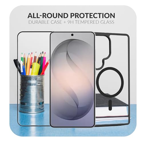 Image of ShieldTech Mobile Phone Case Cover for Samsung Galaxy S26 Ultra 5G with Screen Guard | Mag-Safe Compatible TPU Shockproof Back Cover Case for Samsung Galaxy S26 Ultra | Transparent Black