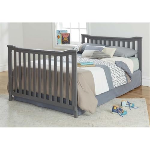 Image of Sorelle Furniture Toddler Rails and Full-Size Bed Adult Rails, Sorelle Wood Bed Rail & Crib Conversion Kit, Converts Sorelle Furniture Crib to Toddler Bed and Full-Size Bed, # 221 - Gray