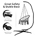 Giantex Hammock Chair Stand Only, Heavy Duty Steel C-Stand for Hanging Chair, 360° Rotation Egg Chair Stand W/Carabiner, 2