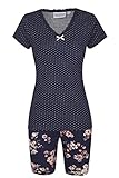 ringella hausanzug schmale Passform Ringella Lingerie Damen *Shorty im Mustermix Night 38 0261304, Night, 38