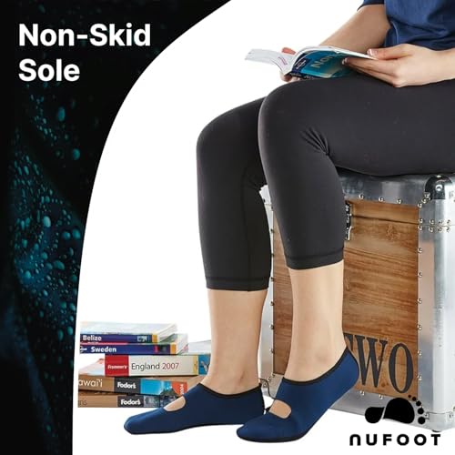 Image of Nufoot Women's Mary Janes Best Foldable & Flexible Flats, Travel & Exercise, Dance, Yoga Socks, Indoor Shoes, Slippers