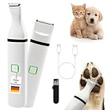 Alpenstern® Profi Pfotentrimmer für Hunde und Katzen - Hundepfoten Trimmer leise Schermaschine Hundeschermaschine Rasierer für Augen, Ohren, Fell - starker Motor und Akku - mit USB-C