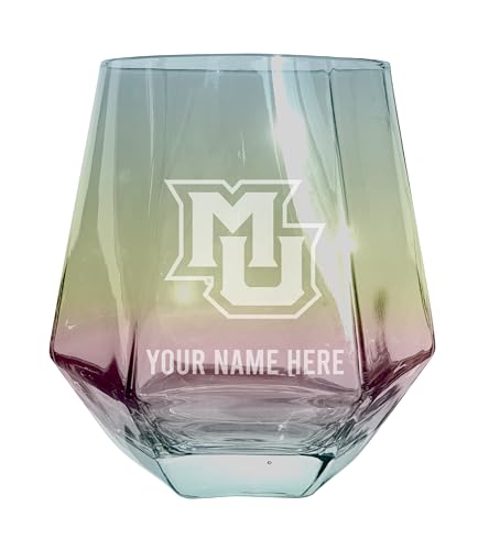 Copa de vino sin tallo diamante iridiscente 10 oz grabada