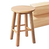 Taburetes de bar de madera natural de 18 y 32 pulgadas, sillas de comedor ajustables con parte superior redonda con reposapiés, taburetes de cocina altos para comedor y sala de estar, muebles