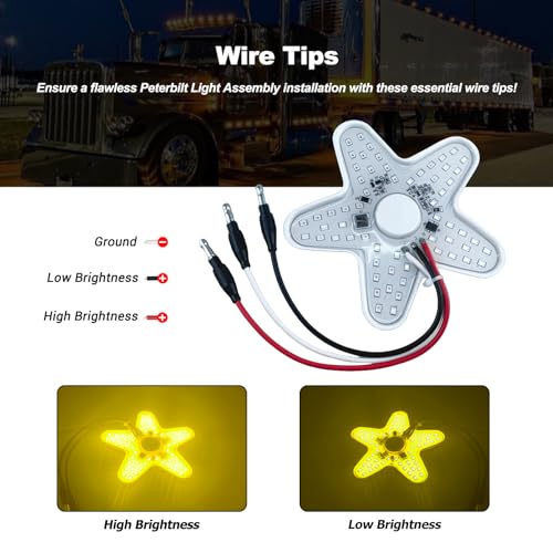 Lámpara LED para limpiador de aire Peterbilt amarilla miniatura 3