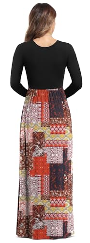 Image of VIISHOW Women's Long Sleeve Loose Plain Maxi Dresses Casual Long Dresses with Pockets