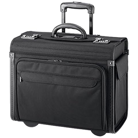 Bowatex Pilotenkoffer Trolley Aktenkoffer Polyester Schwarz 46 cm Cover