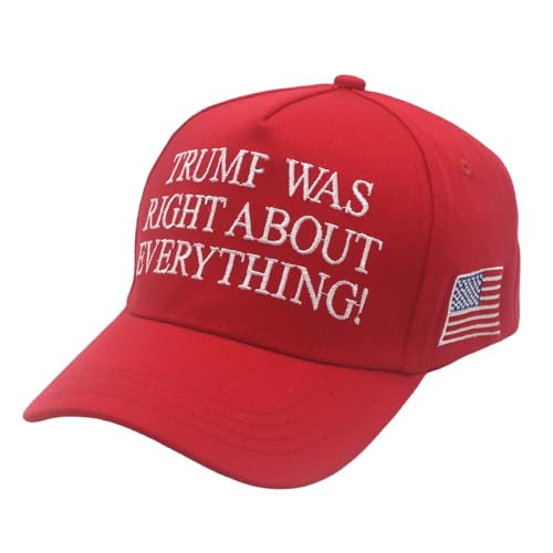 Baseball CapTrump was Right About Everything Classic Adjustable Hat Trucker Hat for Men Women (Red)
