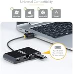 StarTech.com 4-Port USB 2.0 Hub, USB Bus Powered, Small Travel Mini USB Hub, Multi-Port USB 2.0 Splitter, Portable USB Hub | 480Mbps, USB Powered, Multi-port USB 2.0 splitter, Small travel mini hub, Portable, Hot-swap, Overcurrent protection