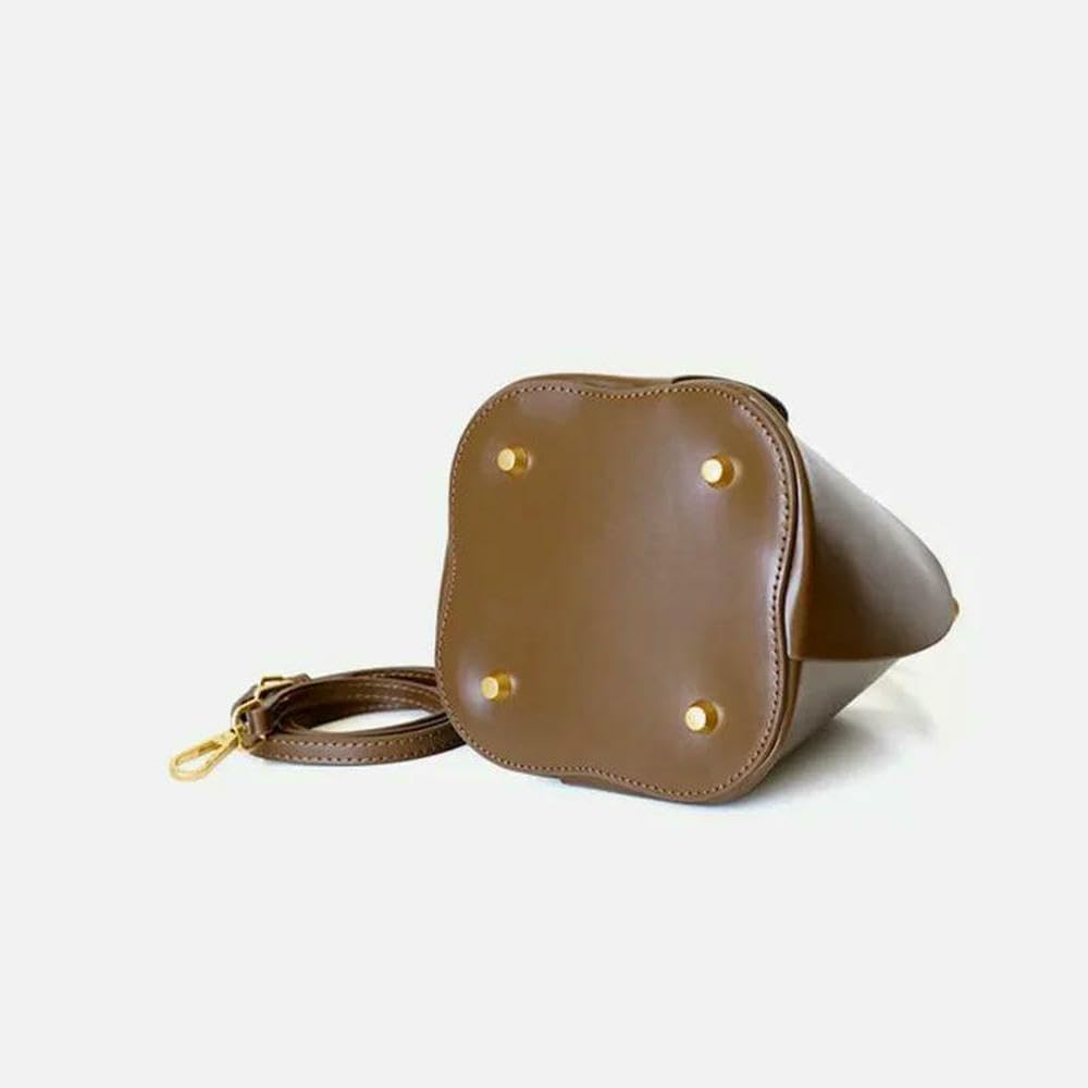 Sac Seau Femme Solide en Cuir Véritable Dames Sacs À Bandoulière Forme De Fleur Fourre-Tout De Luxe Sacs À Main Sacs À Main