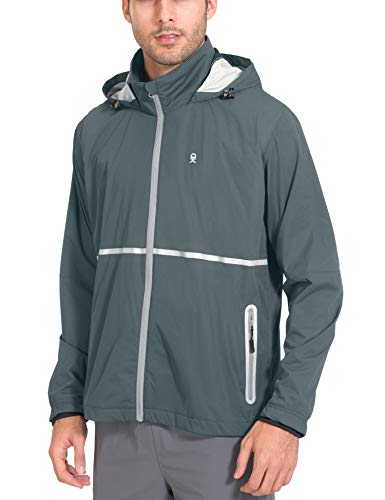 Little Donkey Andy Men's Lightweight Running Jackets, Grey S