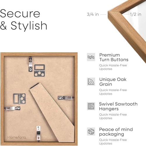 Image of Homeforia 5x10 Business License Frame Wood, High End Natural Oak 5 x 10 Document Certificate Frames with Mat 4x9 inch, 10x5 Light Wooden Frames for Wall or Tabletop, Tempered Glass, Wall Kit, Set of 2
