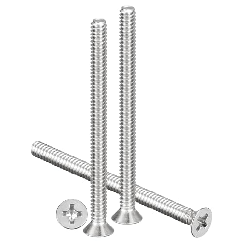 METALLIXITY #4-40x1-1/2 Phillips Flat Head Bolts 304 Silver 50Pcs