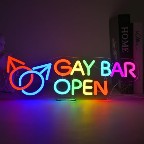 VYXIN Cartel Luminoso de Bar Open, Cartel de Lgbt Open, Cartel Luminoso Lgbtq de Bar, Cartel Luminoso de Bar LED para Hombre, Cueva de Club Luminoso, Cartel de Bar para Ventana de Negocio, Cartel de