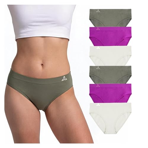 Image of Balanced Tech Moisture Wicking Underwear for Women, Seamless Workout Hipster Brief Bikini Panties
