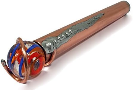 Kaleidoscope with colored glass bead / Copper / 17 cm long