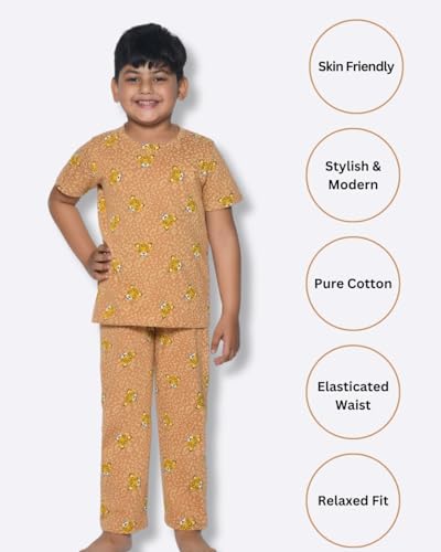 Image of Boys & Girls Premium Cotton Full Sleeves Print T-Shirt & Pyjama Set | Kids Clothing Set | Loungewear | Nightwear