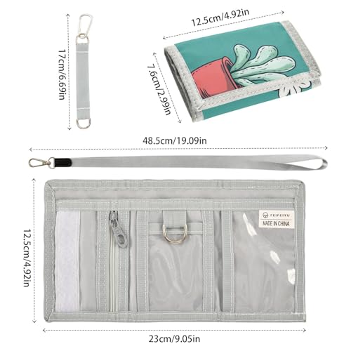 Trifold Wallet for Boys Ages 9-12 Mini Outdoor Sports Purse Coin Pocket & Card Holder, Travel Accessory Small Flowers and Small Foliage3