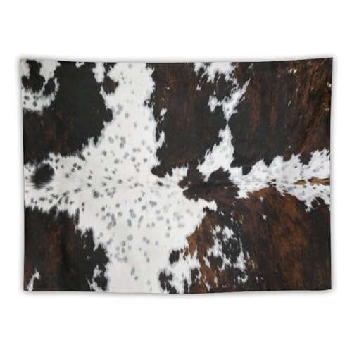DDCBNS Abstract Cow Skin Tapestry,White Black Brown Cowhide Fur Print Wall Hanging,Farm Animal Skin Wall Hanging Tapestry Wall Art Home Décor for Bedroom Living Room Dorm Wall Décor 40' x 30'