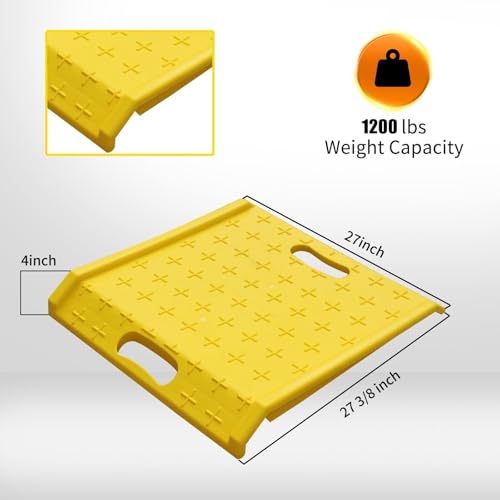 Rampa portátil amarilla para accesibilidad de 27.5 x 27 x 4 pulgadas miniatura 2