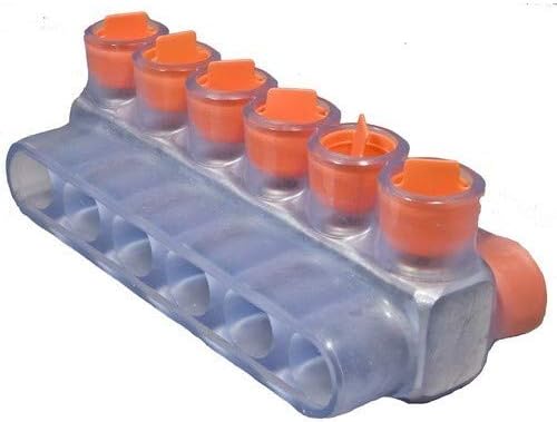 Morris Products 97376 Clear Insulated Multi-Cable Connector - Dual Entry 6 Ports 3/0-14 Wire Range, 1-Pack