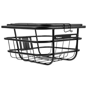 COLLBATH 1Pc Eenvoudig Detchable Voor Frame Bakfiets Accessoires Zadel Opvouwbare Houder Mand Afneembaar Zwaar Metalen Gaas Onder Stuur Xxcm Stijlvol * Bergopslag Vooraan Buiten