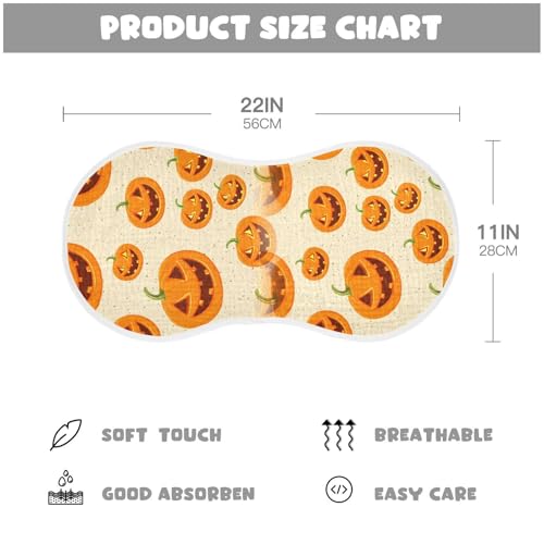 Muslin Baby Burp Cloths Set of 4, Soft Absorbent Orange Pumpkin Speckles Cotton Burping Cloth, Milk Spit Up Rags for Newborn Unisex, 22 x 11 Inch3