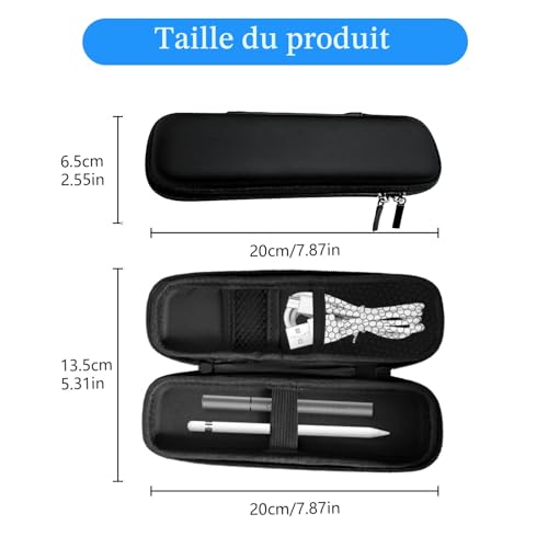 Diffaxy Trousse à Crayons Rigide Noire, étanche, Compartiments, Organisateur de Maquillage Garçons et Filles, Papeterie, Fournitures de Bureau – vue 3